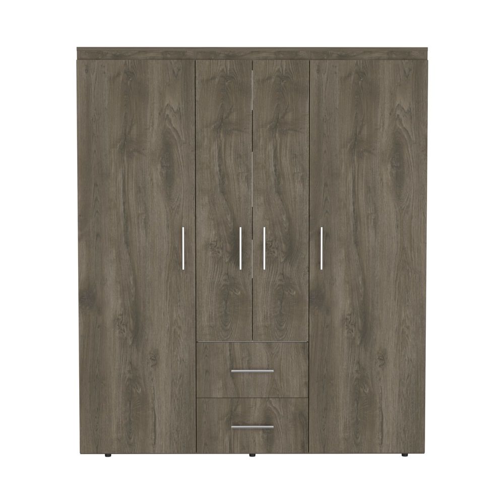 Closet 4 Puertas Fm Melamina 177,9x150,3x50,4 Cm Café Oscuro image number 3.0