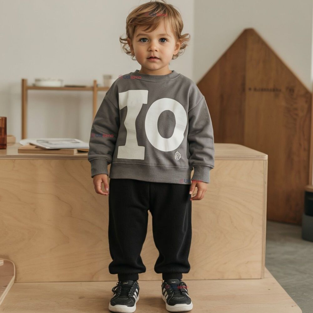 Buzo Beb&eacute; Ni&ntilde;o Forrado En Polar Negro Pantal&oacute;n image number 0.0