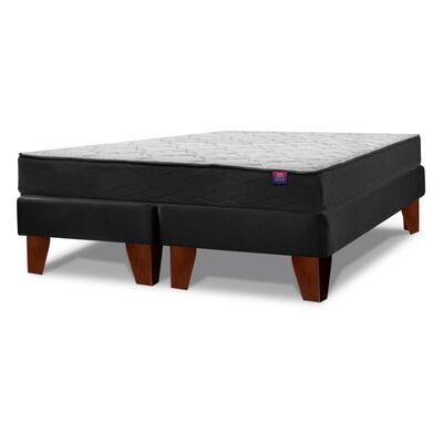 Cama Europea Flex Therapedic Plus / 2 Plazas / Base Dividida + Set de Maderas Madrid