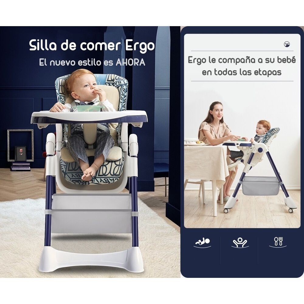 Silla De Comer Multiposiciones Con Ruedas Azul image number 6.0