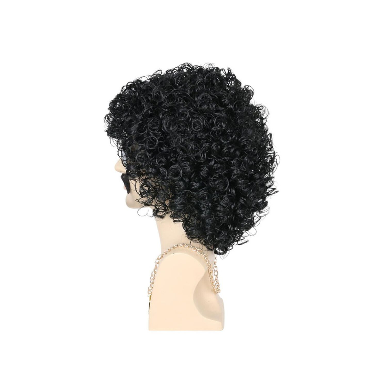 Set Disfraz Afro Retro Hombre A&ntilde;os 80 Onda Disco Pelo image number 2.0