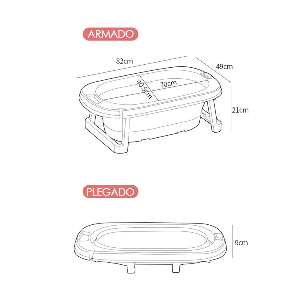 Bañera Plegable Bebé Con Termometro Y Cojín Azul Babymine image number 5.0