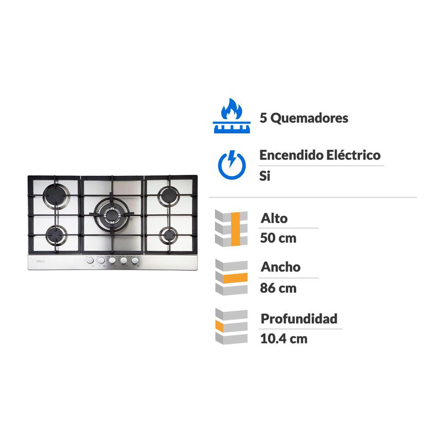 Encimera A Gas FDV Design 90 5GLSTX NAT / 5 Quemadores image number 1.0