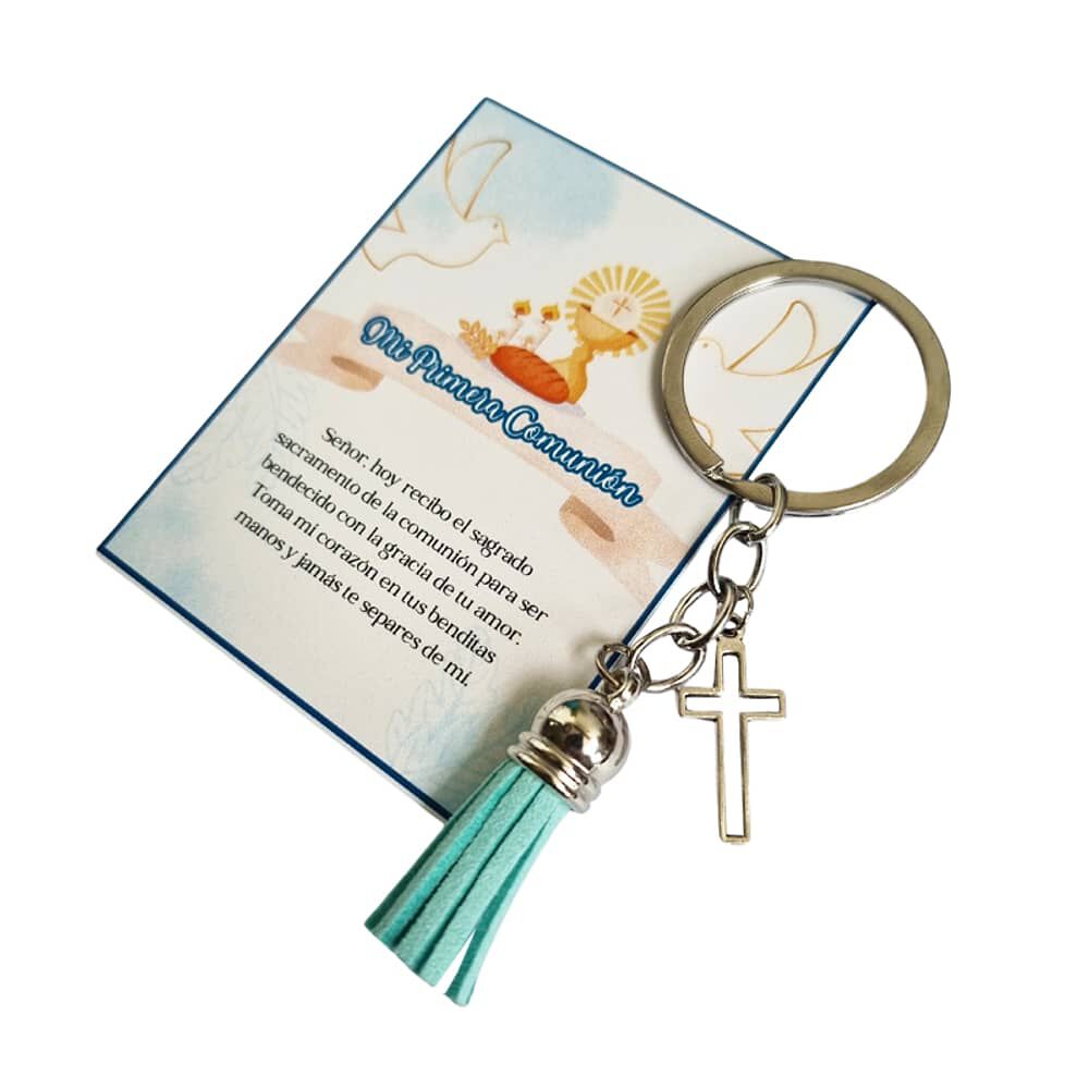 Primera Comunion 12 Llaveros + Tarjetas Recuerdos Encintados image number 0.0