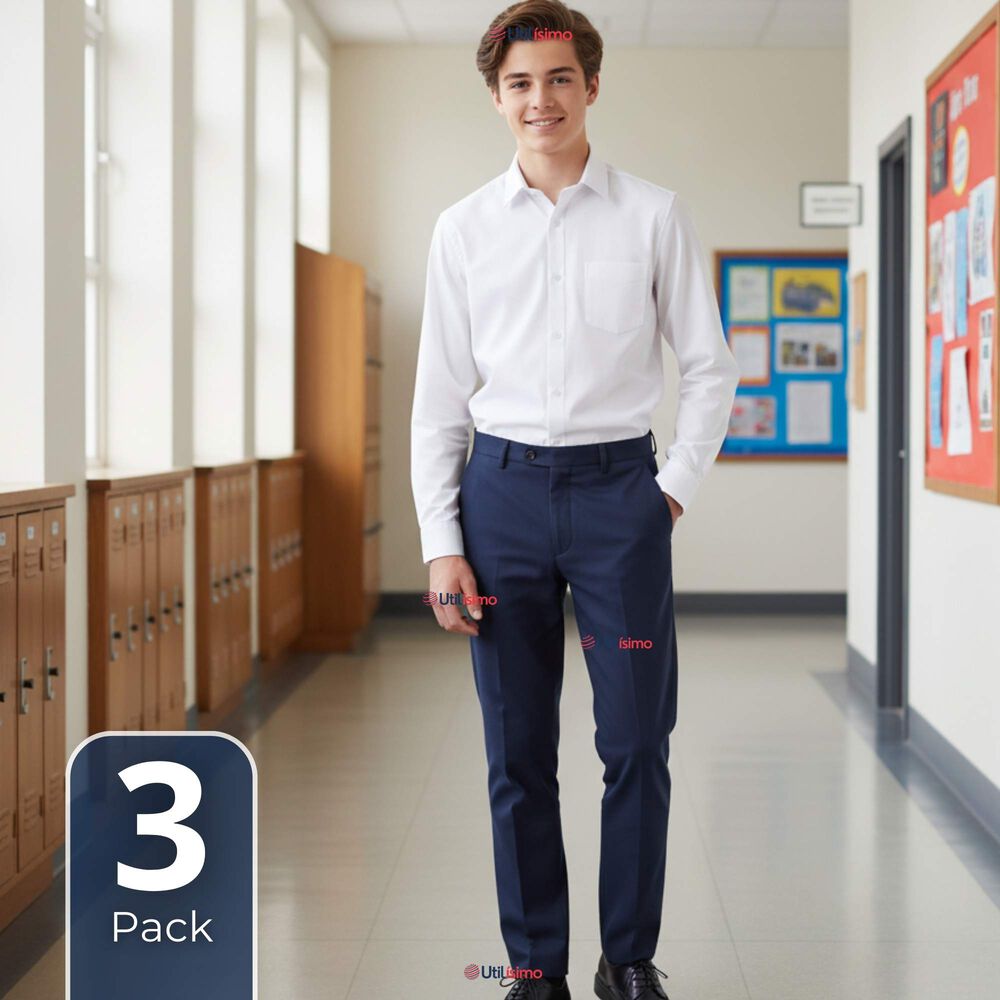 Pack 3 Camisas Escolares Blanca Manga Larga Colegio Para Ni&ntilde;os Y Juvenil image number 0.0