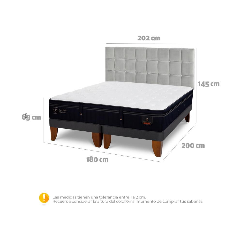 Cama Europea Cic Super Premium / King / Base Dividida + Respaldo image number 5.0