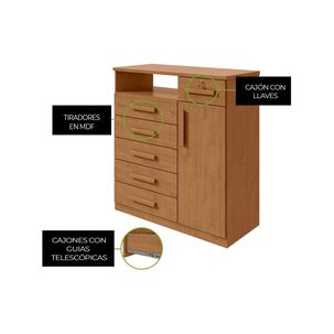 Comoda Di Poretti Design Comoda Da Vince / 1 Puerta / 6 Cajones