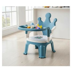 Silla De Comer Bebe Port&aacute;til Corona Con Bandeja Azul