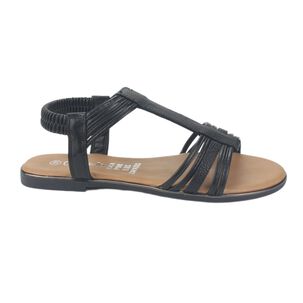 Sandalia Chalada Mujer Alki-1 Negro Plana