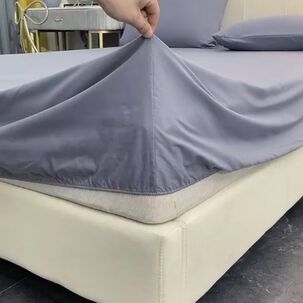 Juego De S&aacute;bana 2 Plazas 4 Piezas Gris