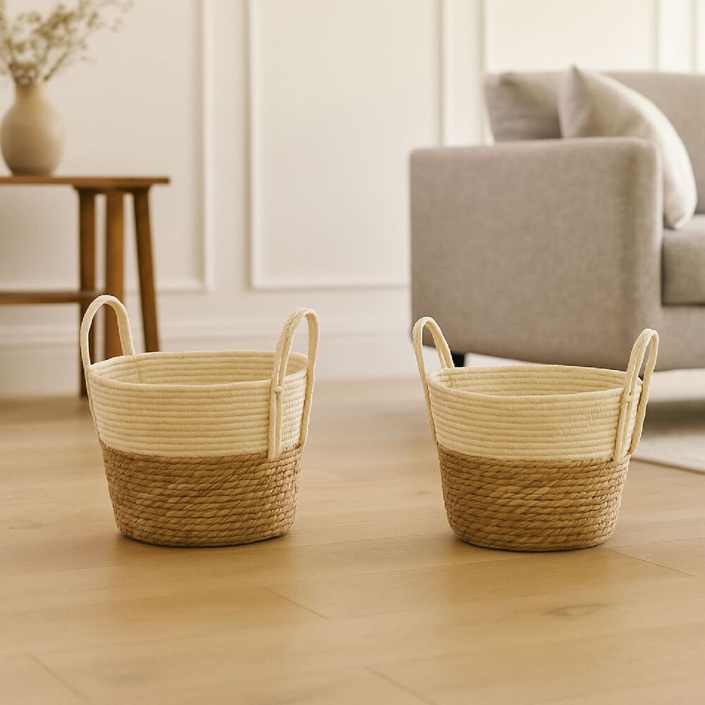 Set Dos Canastos Organizadores Con Asas Bicolor image number 2.0