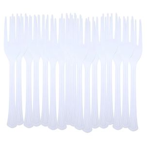 Juego De Tenedores Desechables 13cm Blancos De 20 Piezas