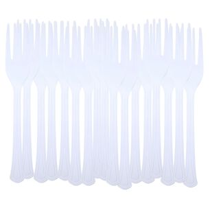 Juego De Tenedores Desechables 13cm Blancos De 20 Piezas