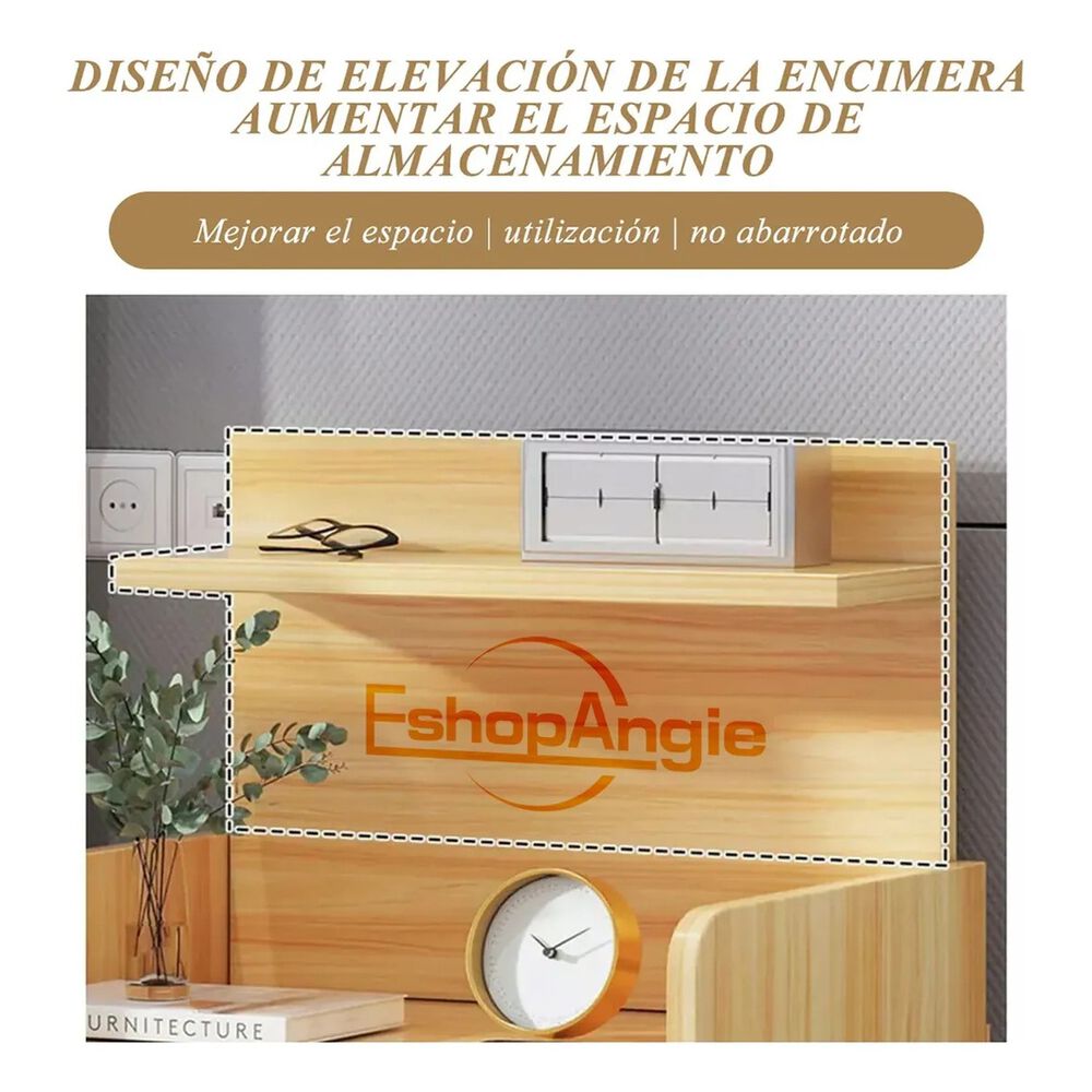 Velador Mesa Noche 3 Niveles Cajón Almacenamiento Estilo image number 6.0