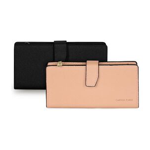 2 Billeteras De Mujer Vesta Negra Y Pink Carven