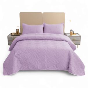 Quilt De Verano Para Cama Colcha King 250cm X 270cm Cubrecama Color Lila