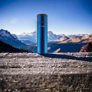 Termo Premium De Acero Inoxidable 1l Azul Metalizado 12h/24h