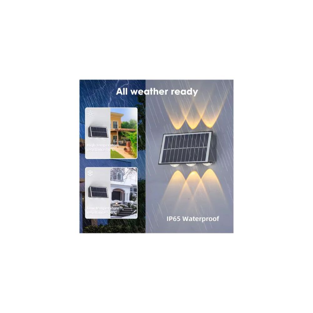 Lampara Aplique Solar De Pared 6 Focos Para Exteriores Bifocal image number 3.0