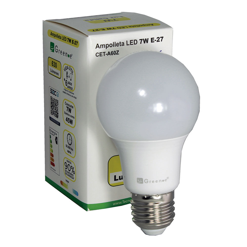 Ampolleta Led 7w. E-27. Globo. Luz Cálida image number 0.0