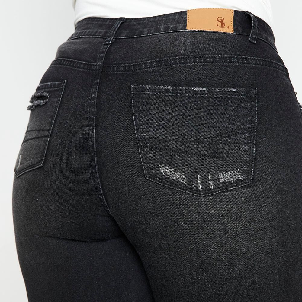 Jeans Tiro Alto Skinny Con Roturas Mujer Sexy Large image number 4.0