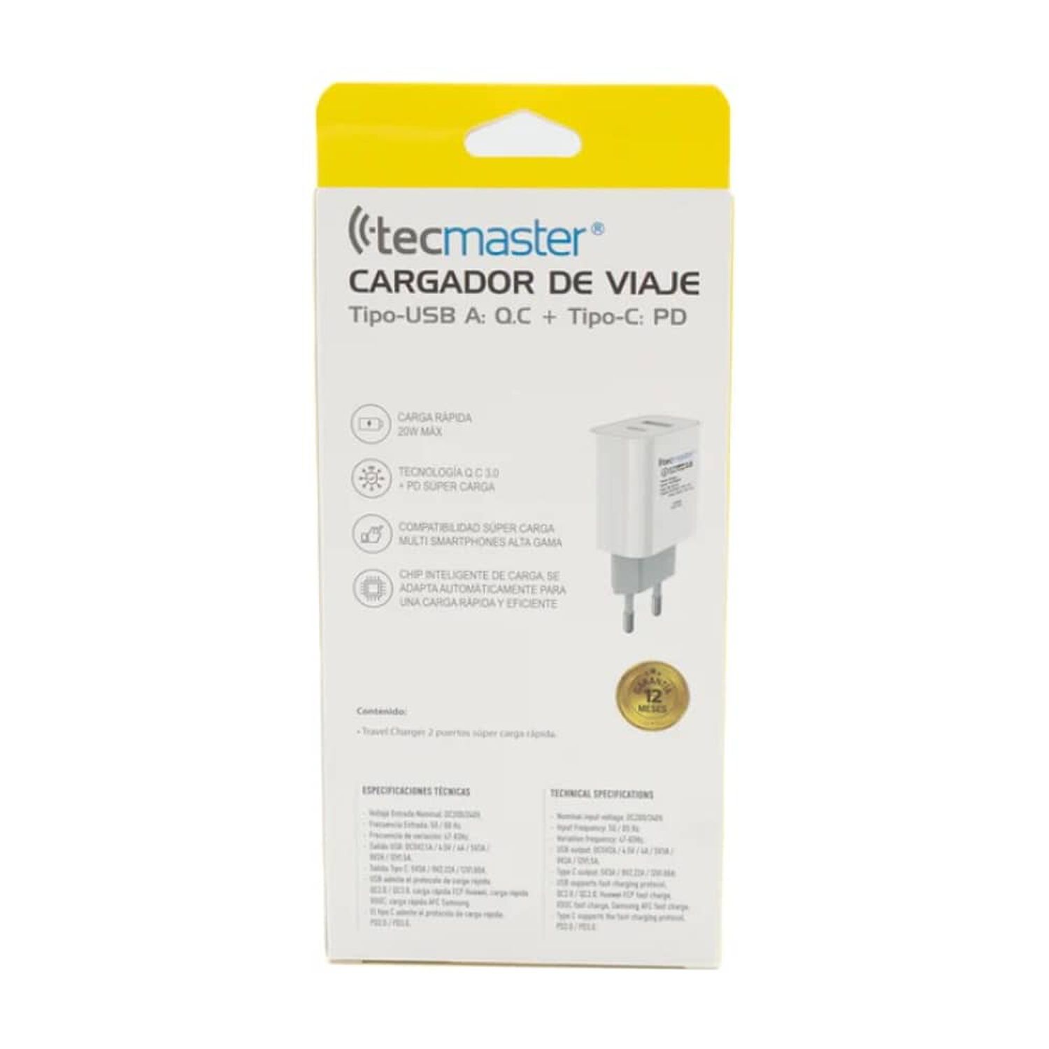 Enchufe Cargador Q30 Dual Pd 20w Tipo C+usb S&uacute;per Carga Certificado image number 6.0