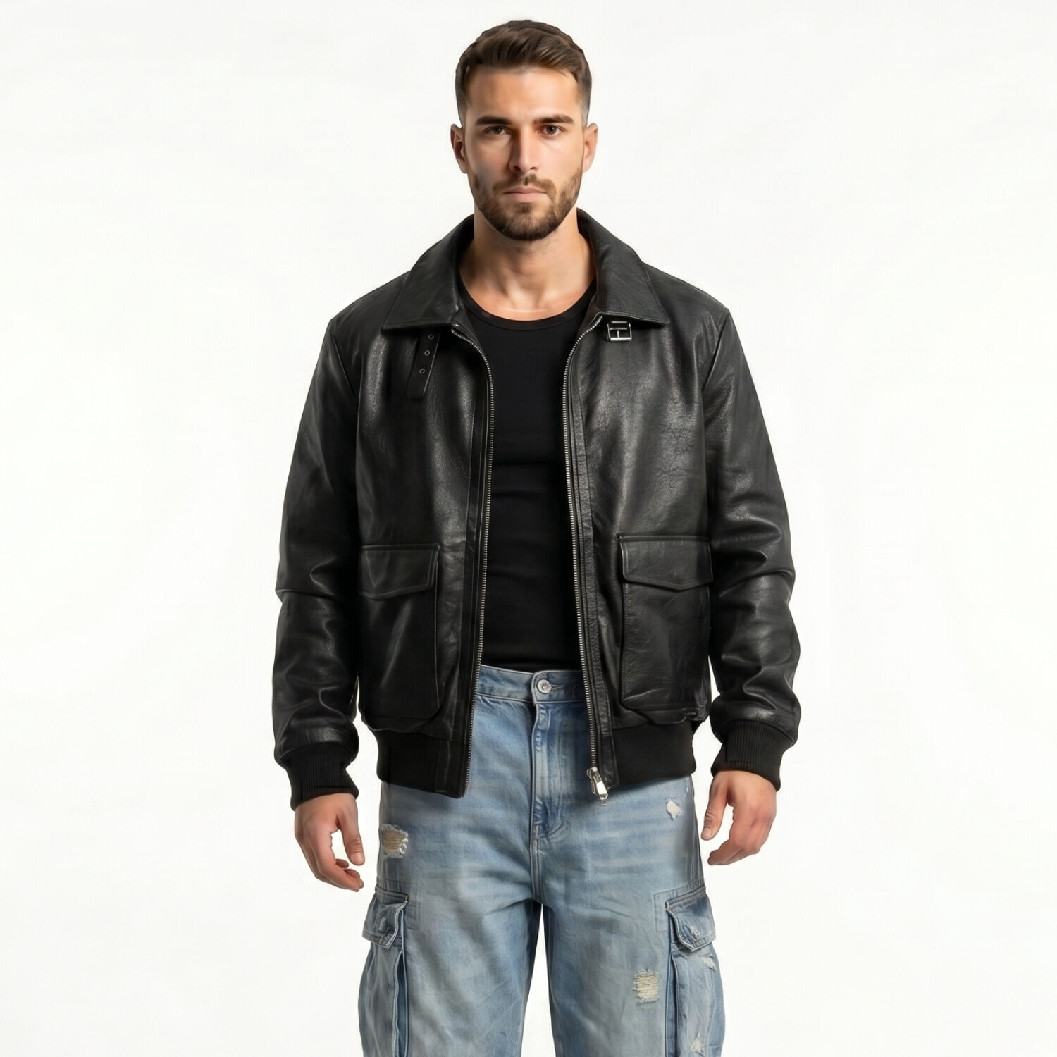 Chaqueta Ecocuero Premiun Hombre Liam image number 0.0