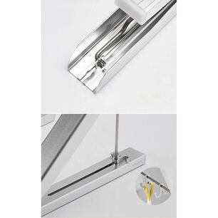 Colgador Ropa Plegable Tendedero Retr&aacute;ctil Gris Montado