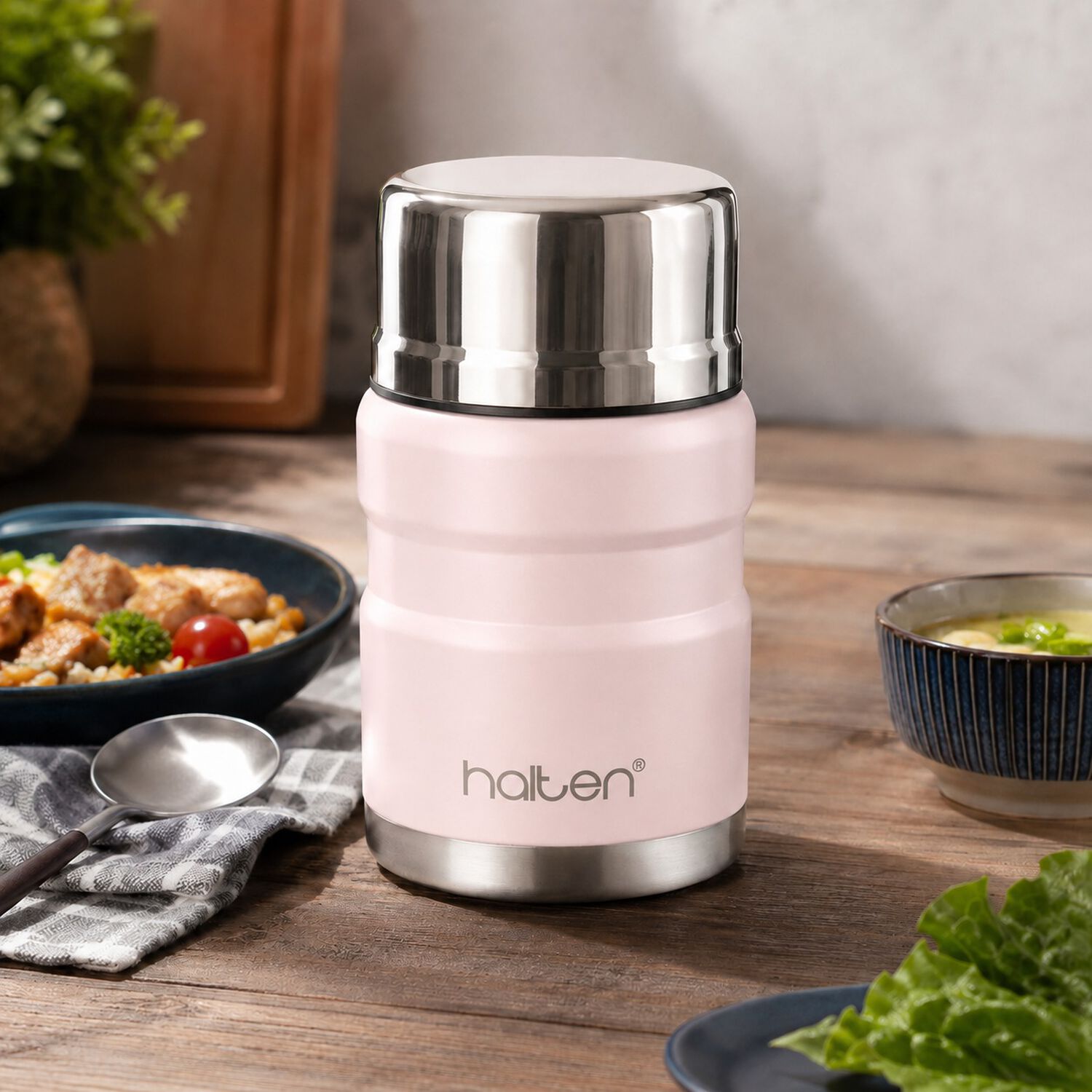 Termo De Comida Acero Inox 750 Ml Halten Color Marfil image number 0.0