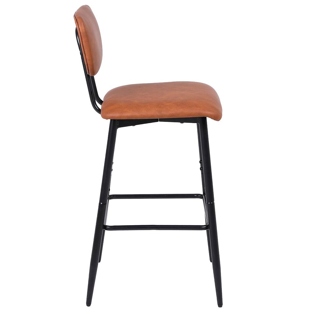 Pack 2 Pisos De Bar O Cocina Mid-century Con Respaldo Marr&oacute;n image number 2.0