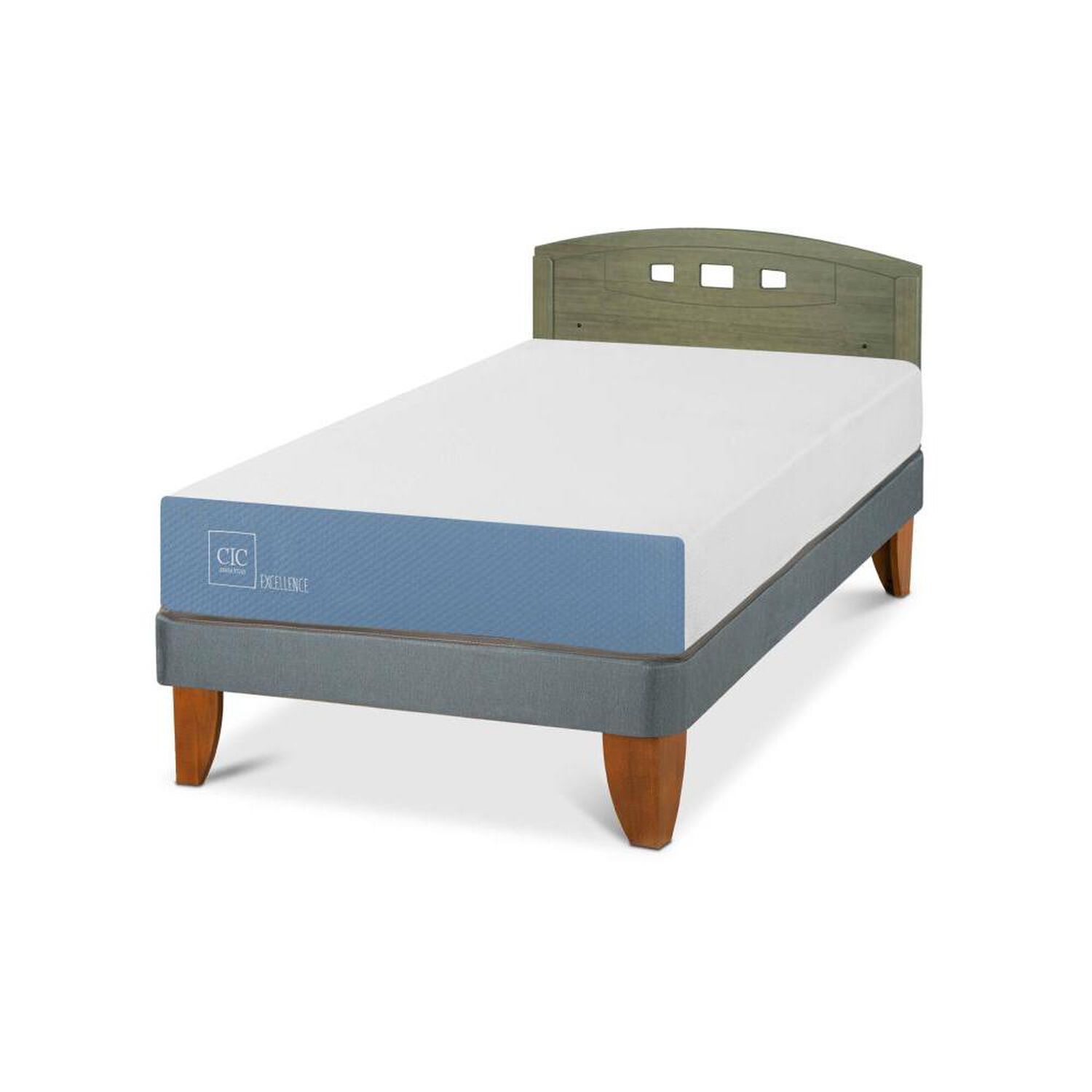 Cama Europea Cic Excellence / 1.5 Plazas / Base Normal + Respaldo image number 3.0