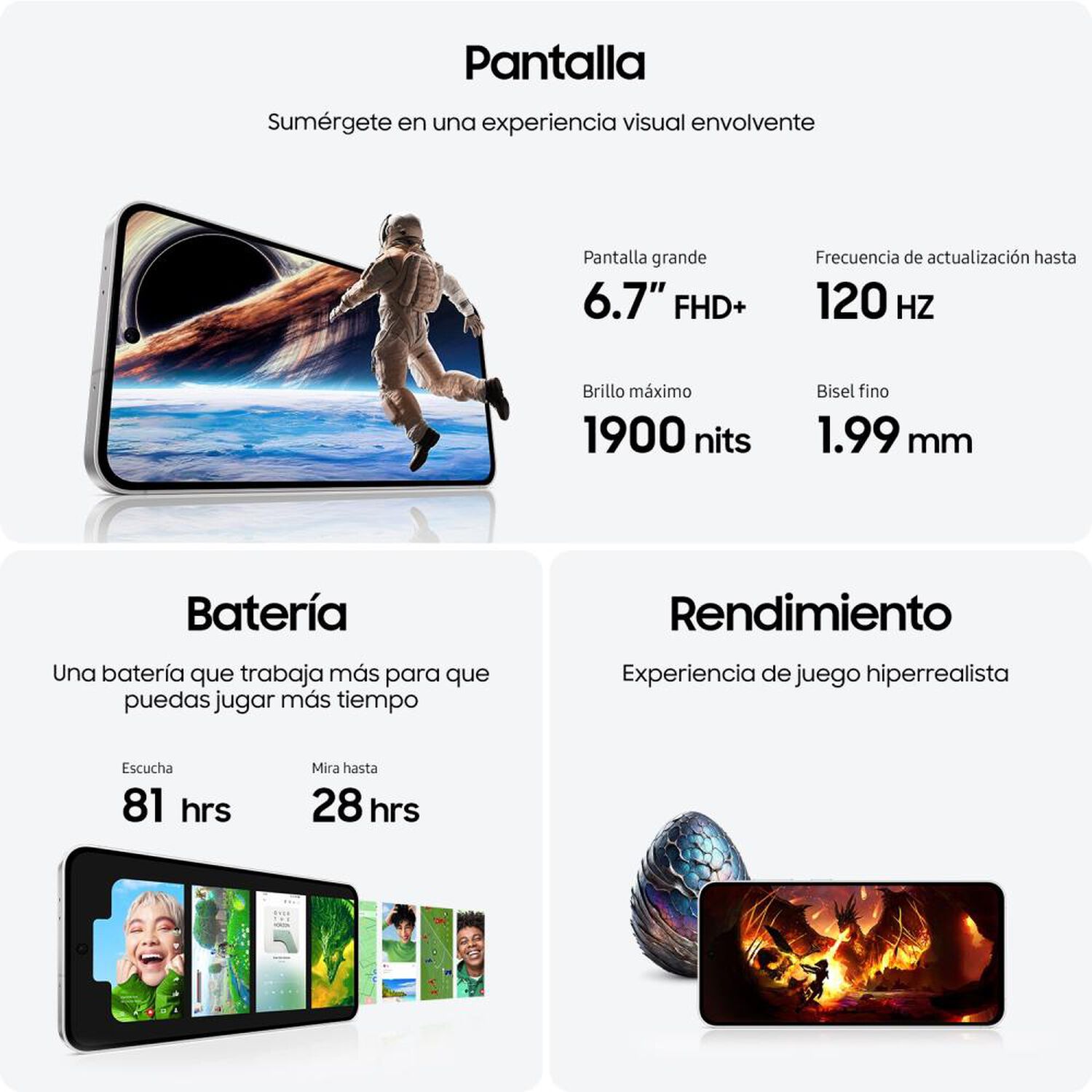 Smartphone Samsung Galaxy S24 FE / 5G / 256 GB / Black / Liberado image number 4.0