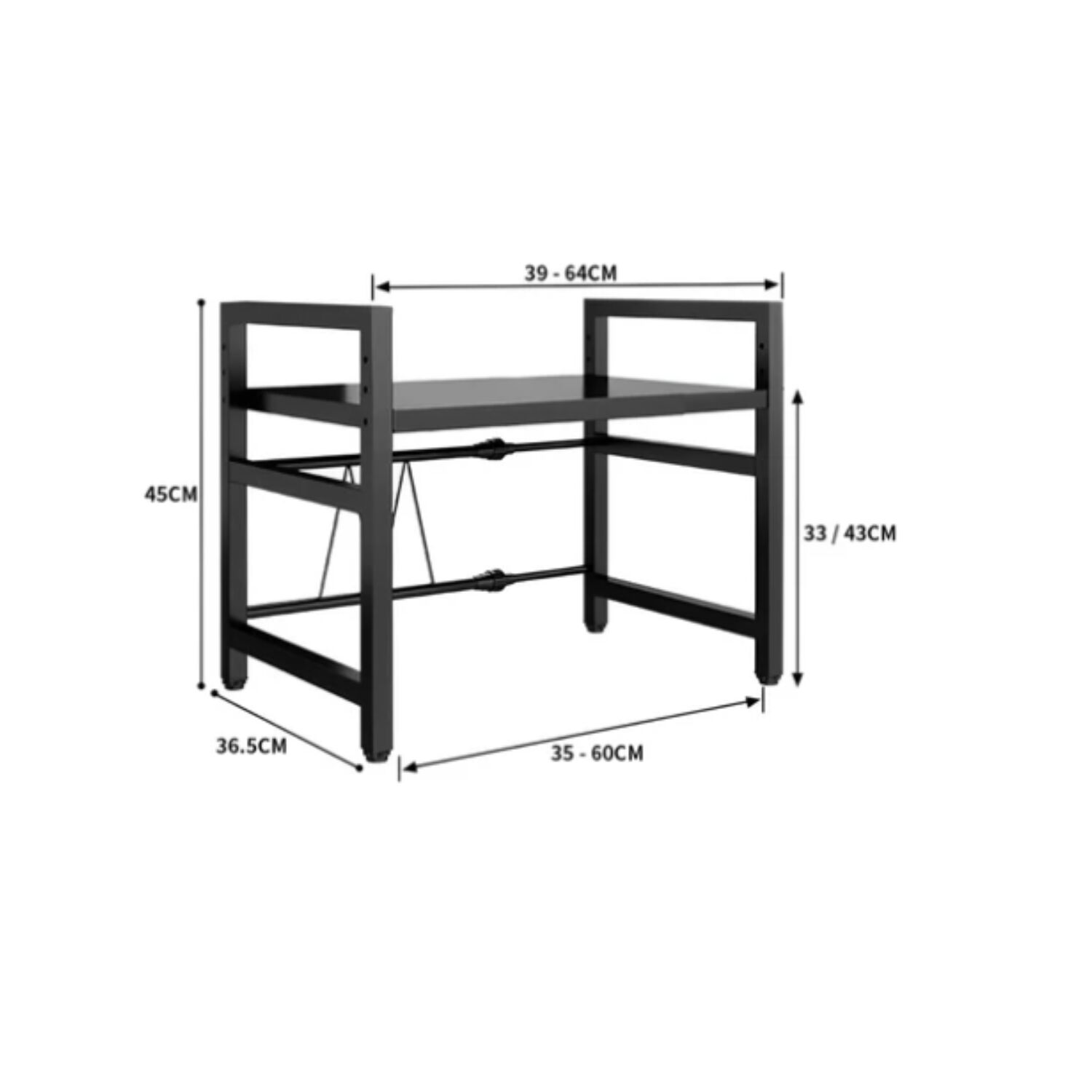 Estante Repisa Rack Extensible Microondas Cocina Ganchos image number 6.0