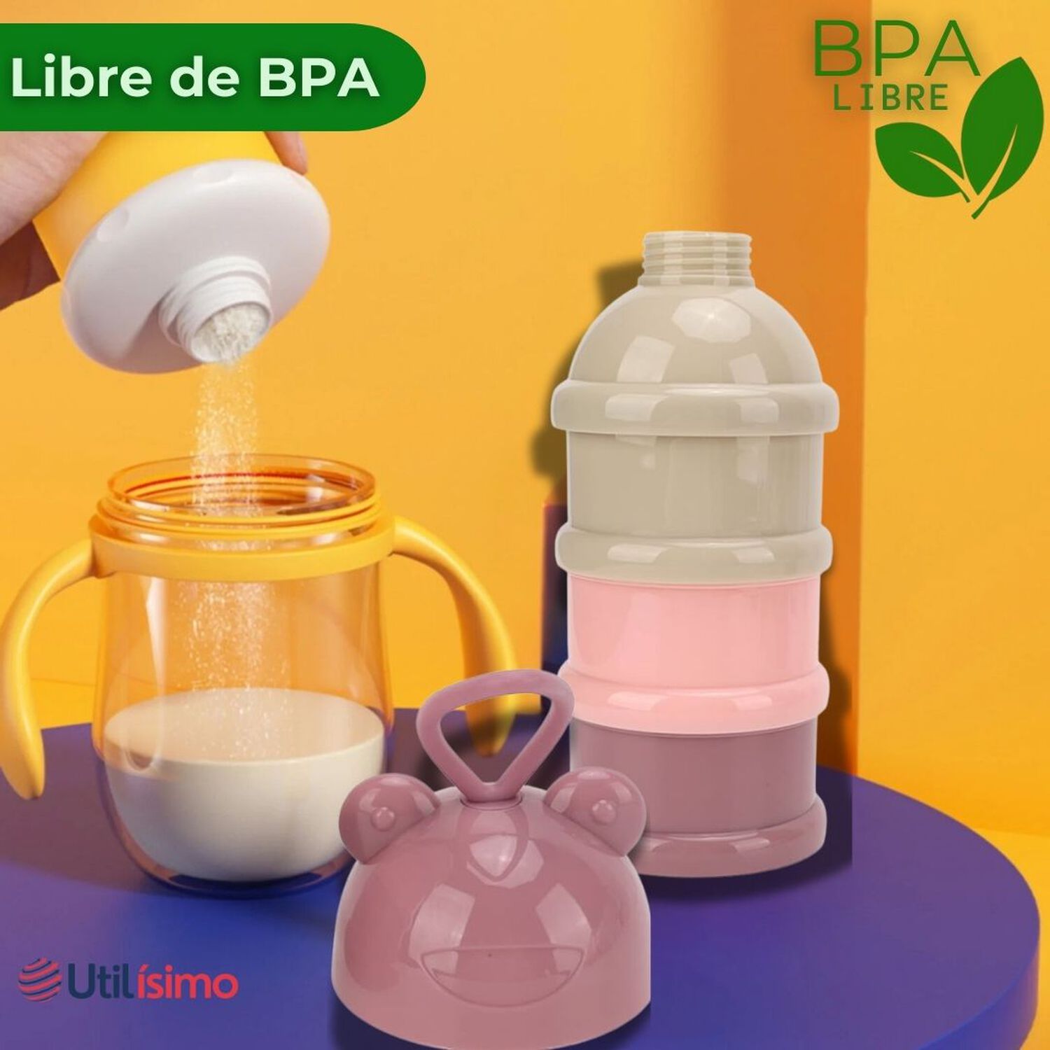 Dispensador De Alimentos Port&aacute;til Multicapa Libre De Bpa Beb&eacute;s Ni&ntilde;a image number 2.0