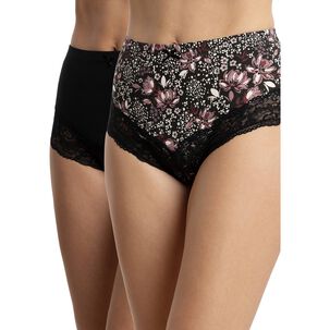 Pack 2 Pantaletas Tiro Alto Algod&oacute;n Mujer Kayser P2145053-neg9