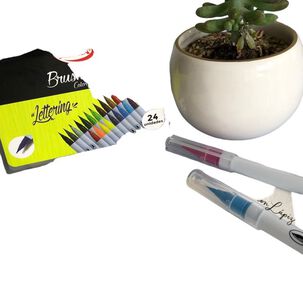 Lapices Brush Pen Adix Caja Con Broche 24 Colores