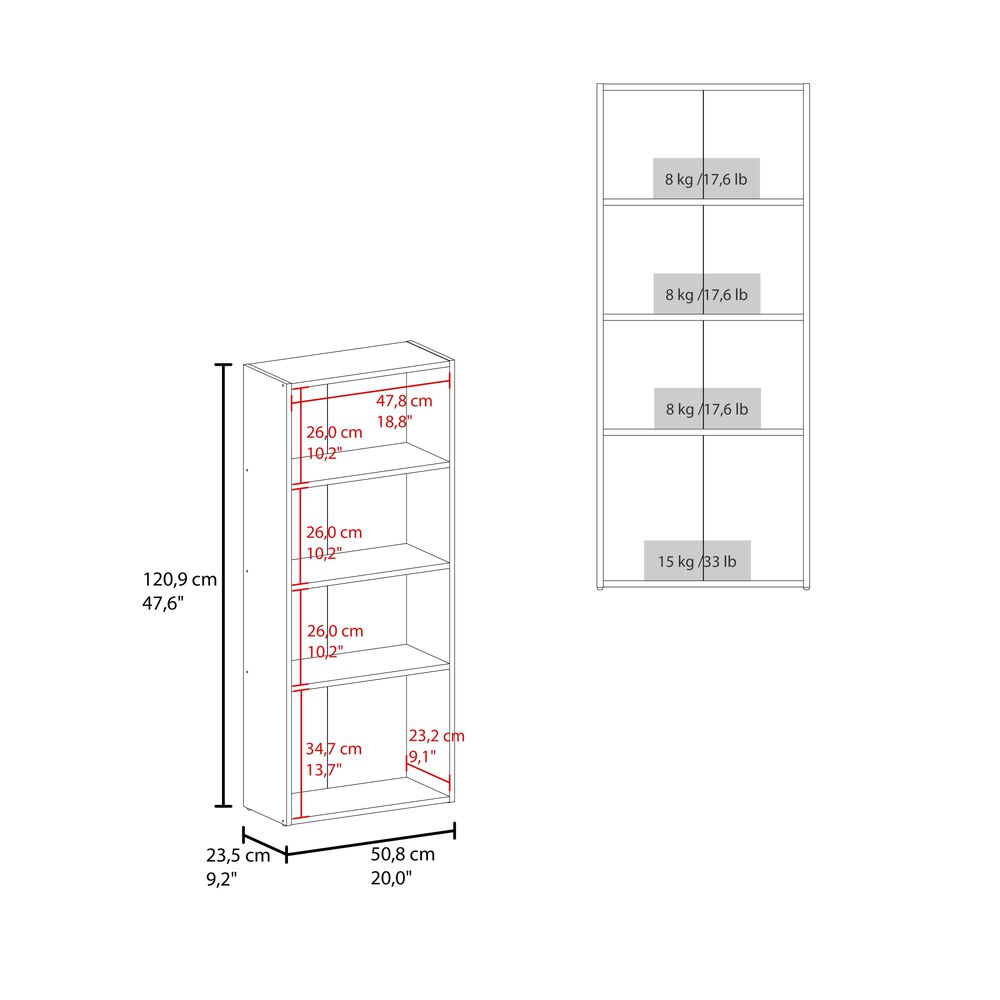 Biblioteca 120.9x50.8x23.5 Cm 2 Puertas 4 Niveles image number 6.0