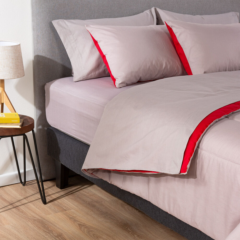 Plumon Bicolor Rojo Gris Arthome 2 Plazas image number 4.0