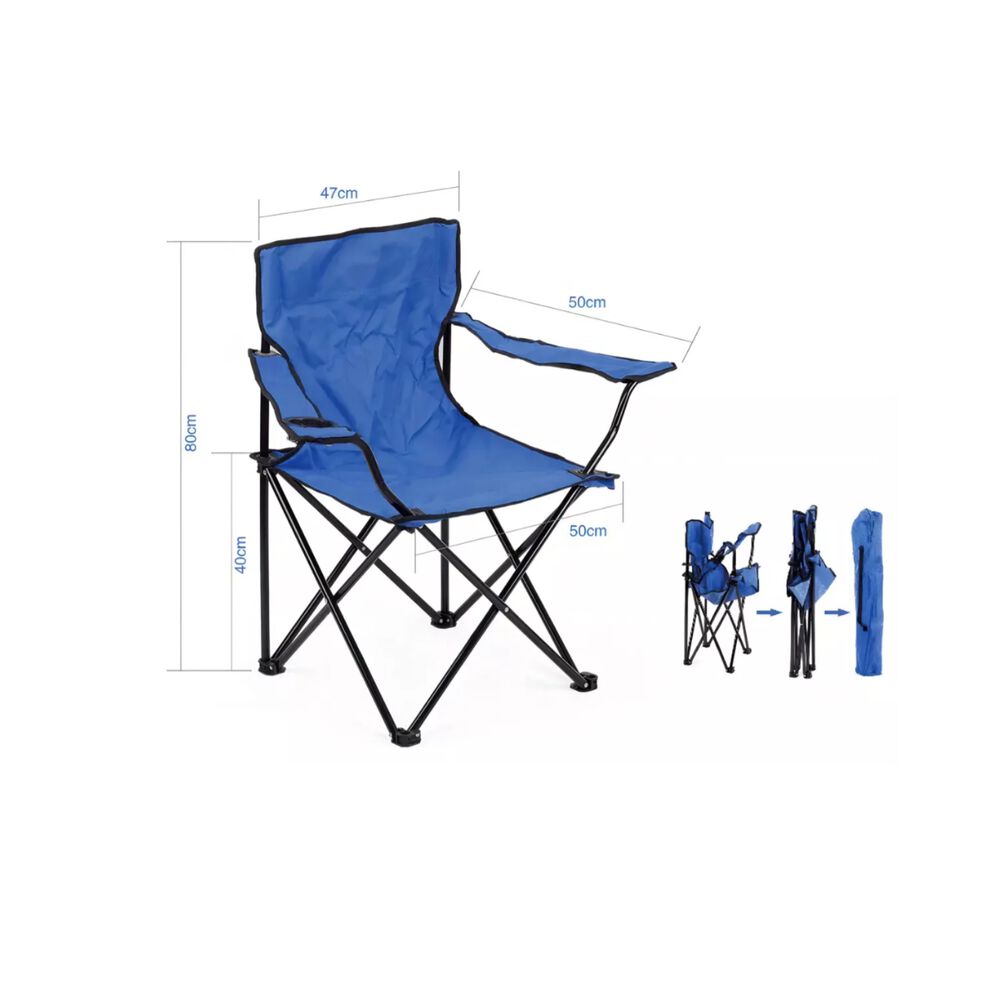 Silla Plegable De Playa Camping Pesca Picnic Con Porta Vaso image number 10.0