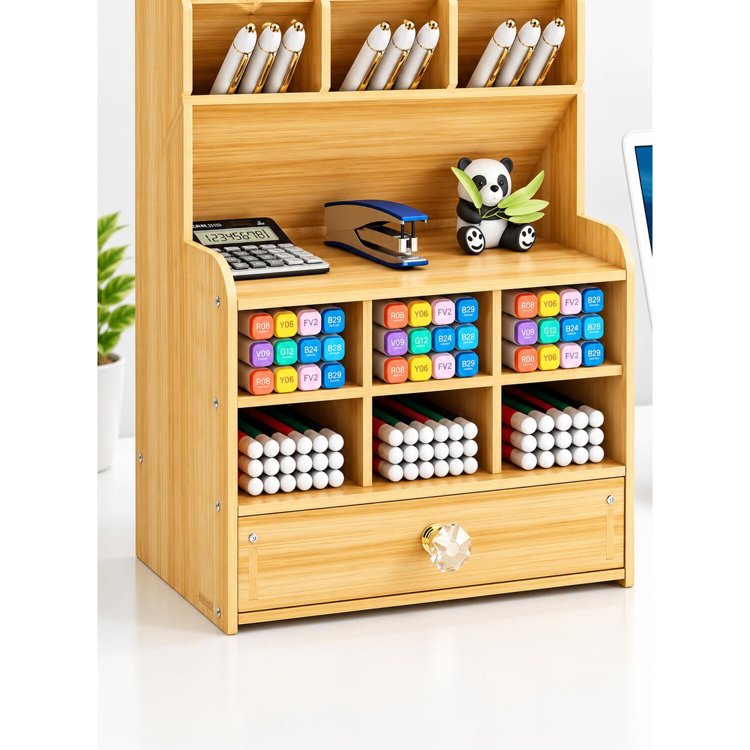 Organizador Escritorio Con Caj&oacute;n Y Compartimentos Oficina image number 6.0