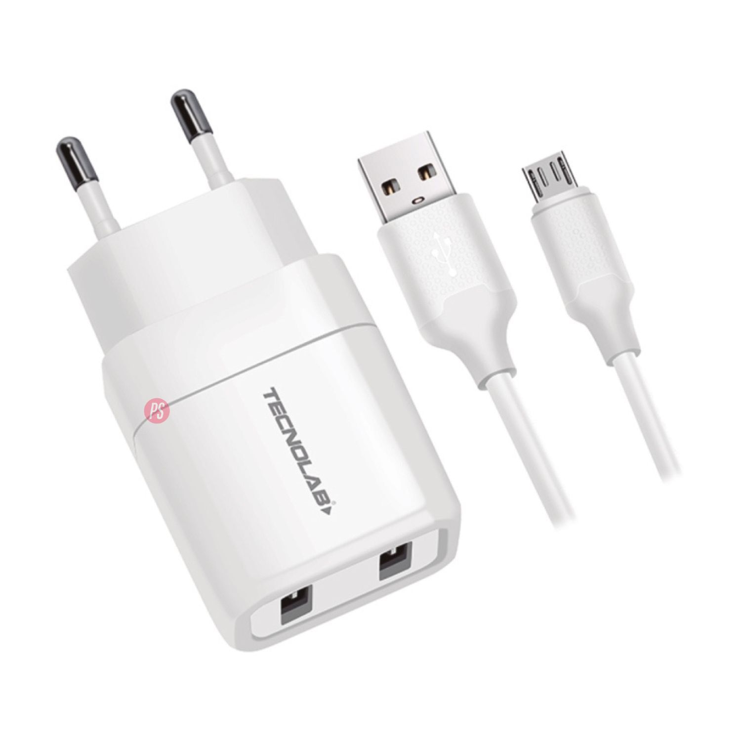 Cargador Dual Usb 12w + Cable Micro Usb Certificado Sec - Ps image number 1.0