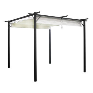 Pérgola Cavancha Con Tela Retráctil 3x3mt Marfil