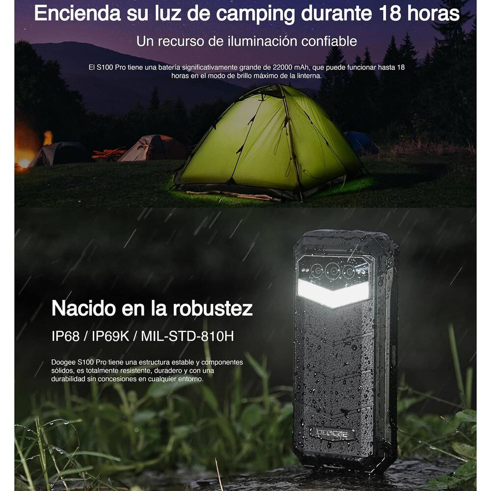 Doogee S100 Pro Resistente A Golpes, Polvo, Humedad Y Agua / Bater&iacute;a Potente, C&aacute;mara Visi&oacute;n Nocturna, Carga Inal&aacute;mbrica image number 8.0