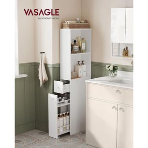 Gabinete Organizador Slim Ba&ntilde;o Cocina Con Caj&oacute;n Y Ruedas