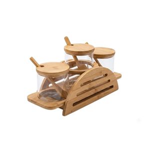 Set Especiero 3 Frascos Soporte Bamb&uacute;