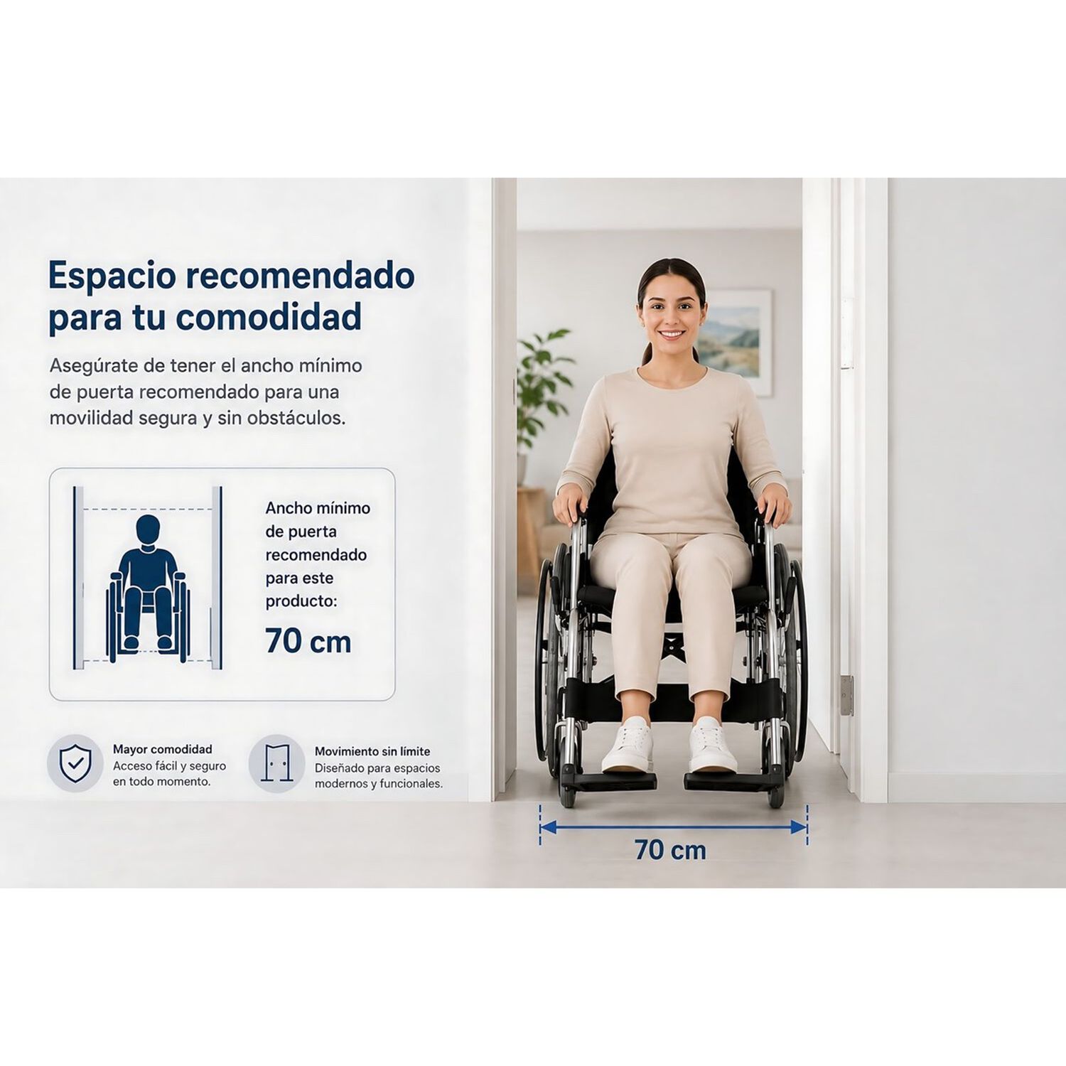Silla De Ruedas Plegable Con Doble Freno Aluminio Liviana Oneder image number 2.0