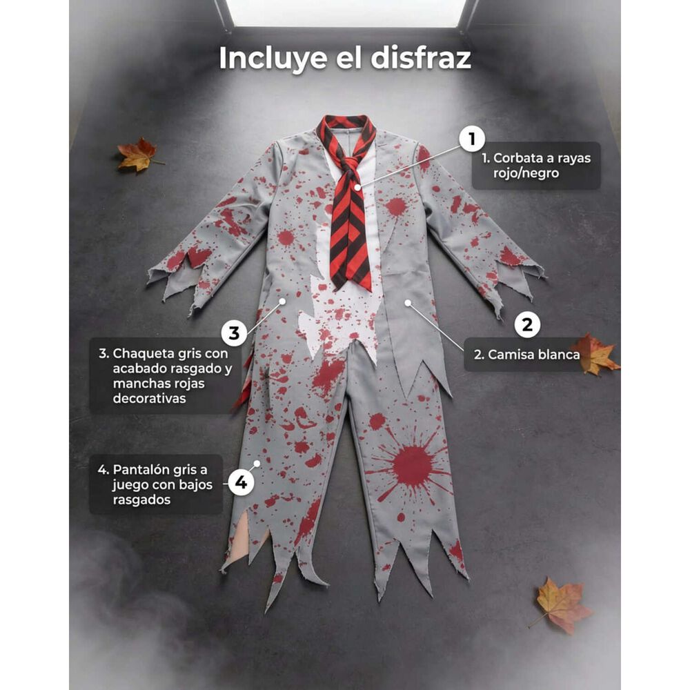 Disfraz Infantil Zombie Escolar image number 4.0