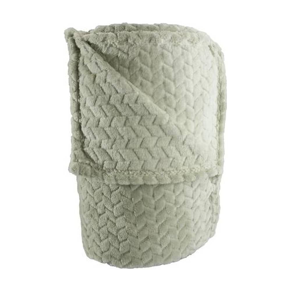 Frazada Andes Jacquard Flannel Verde 2 Plaza image number 0.0