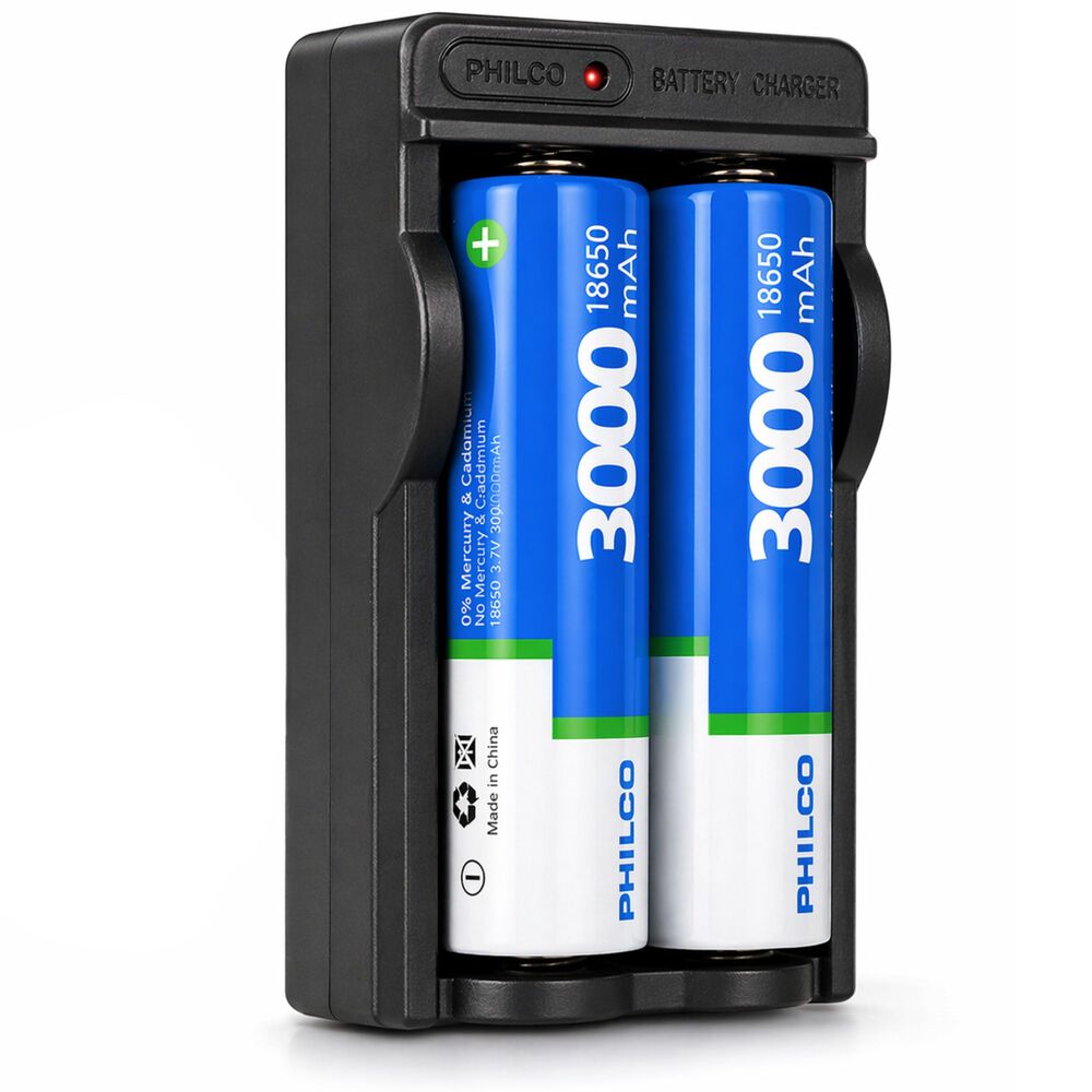 Pack De 2 Bater&iacute;as 18650 3.000 Mah + Cargador 220v Lt15 image number 0.0