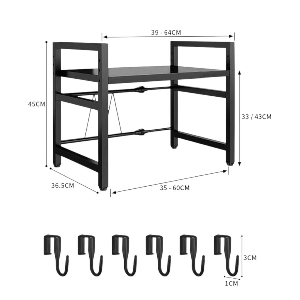Estante Repisa Extensible Horno Microondas Organizador image number 1.0