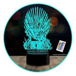 L&aacute;mpara 3d 7 Color Game Of Throne Iron Throne Got